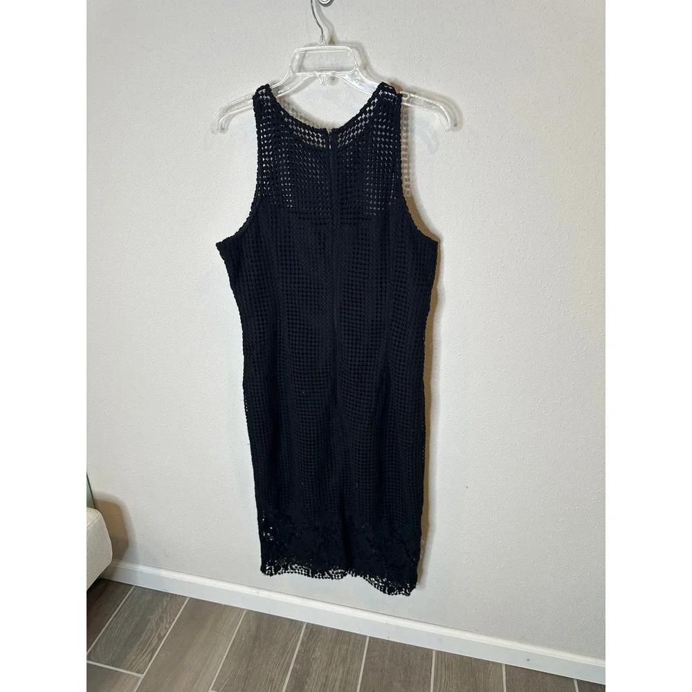 WHITE‎ HOUSE BLACK MARKET Black Crochet Lace Sheath Dress Size 14